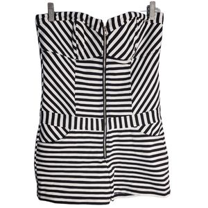 Mandee women's strapless jumpsuit black/white size L